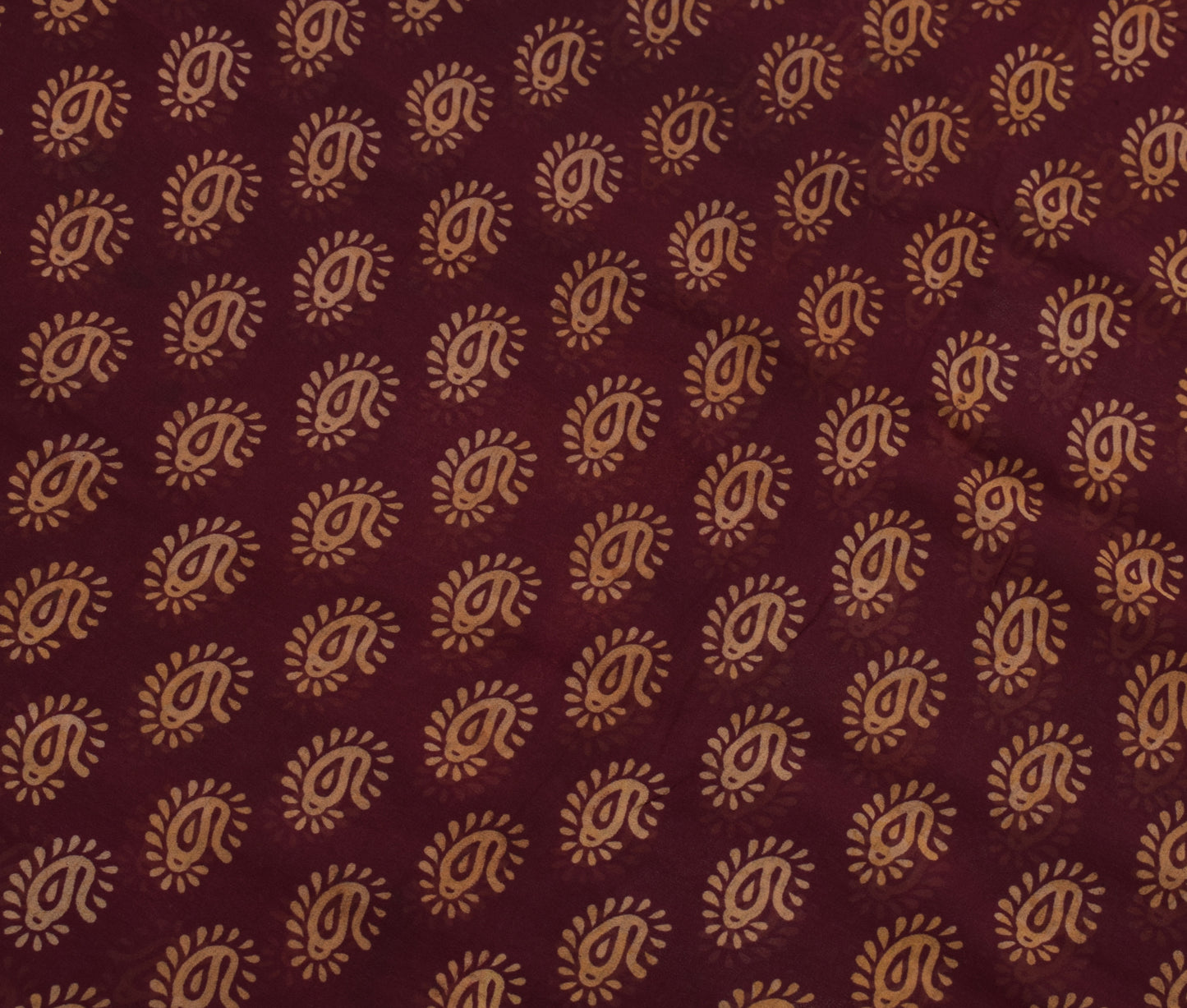 Sushila Vintage Maroon Saree Pure Georgette Silk Printed Paisley Craft Fabric