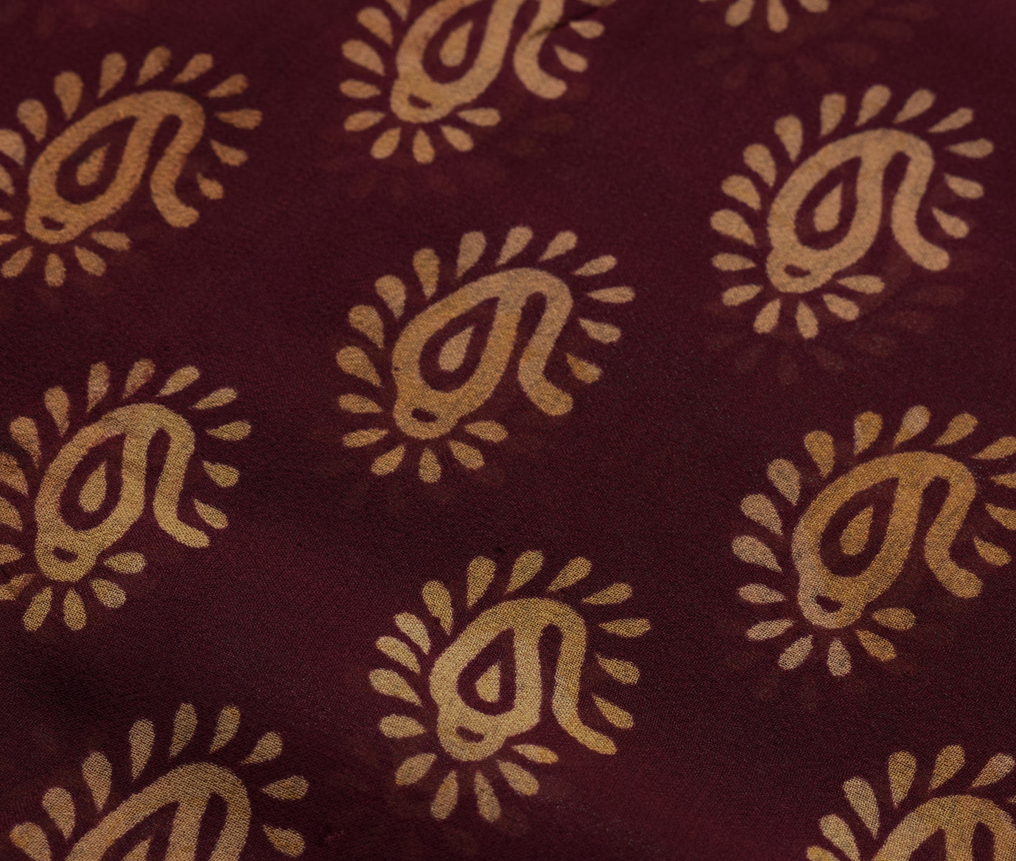 Sushila Vintage Maroon Saree Pure Georgette Silk Printed Paisley Craft Fabric