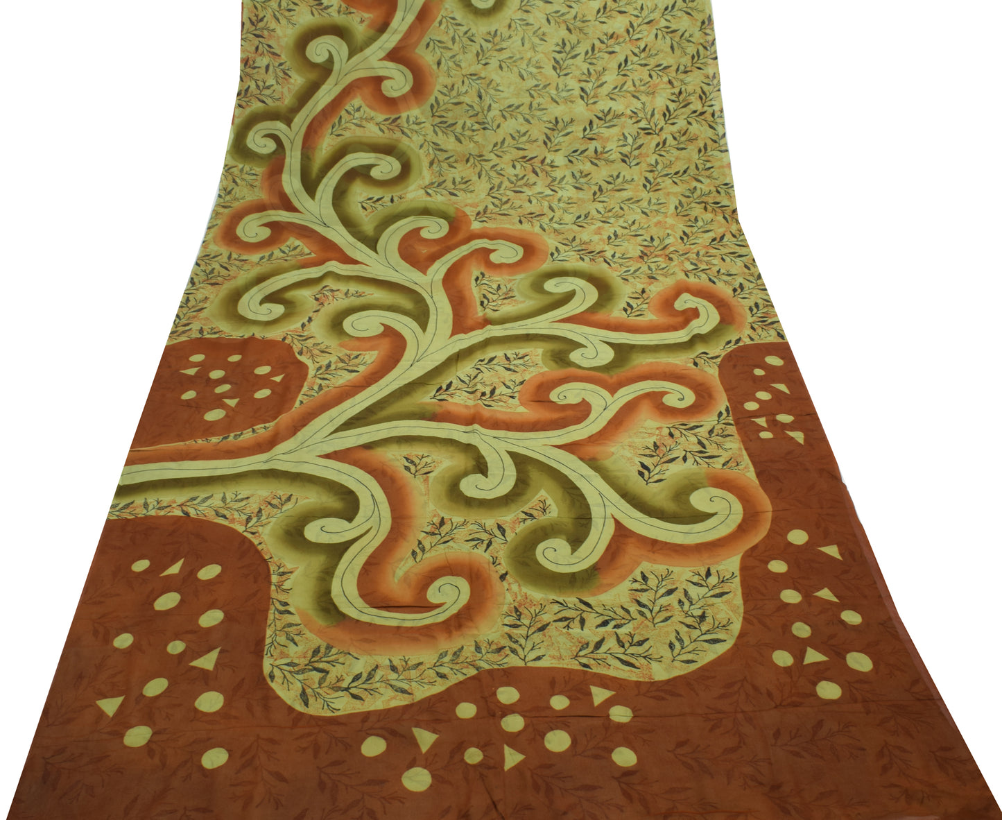 Sushila Vintage Green Saree 100% Pure Georgette Silk Floral Printed Craft Fabric