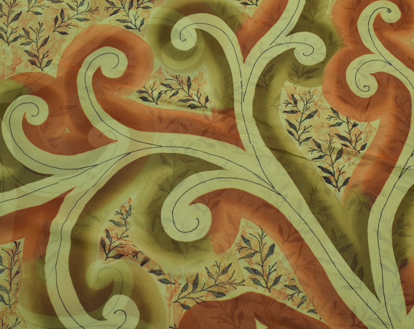 Sushila Vintage Green Saree 100% Pure Georgette Silk Floral Printed Craft Fabric
