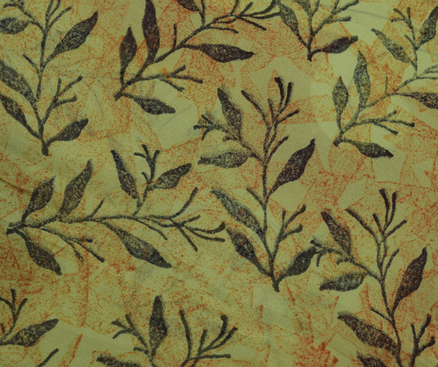 Sushila Vintage Green Saree 100% Pure Georgette Silk Floral Printed Craft Fabric