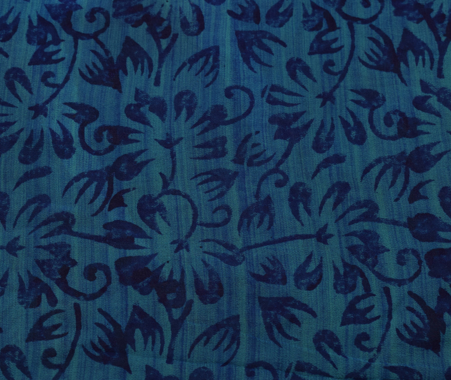 Sushila Vintage Blue Saree 100% Pure Georgette Silk Printed Floral Craft Fabric