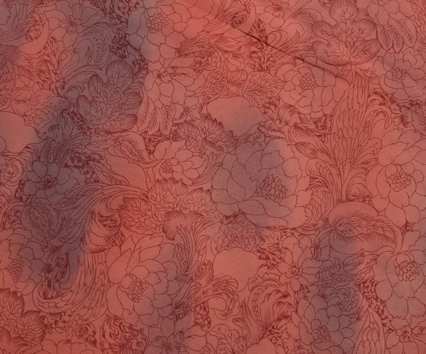 Sushila Vintage Saree 100% Pure Georgette Silk Printed Floral Craft Fabric