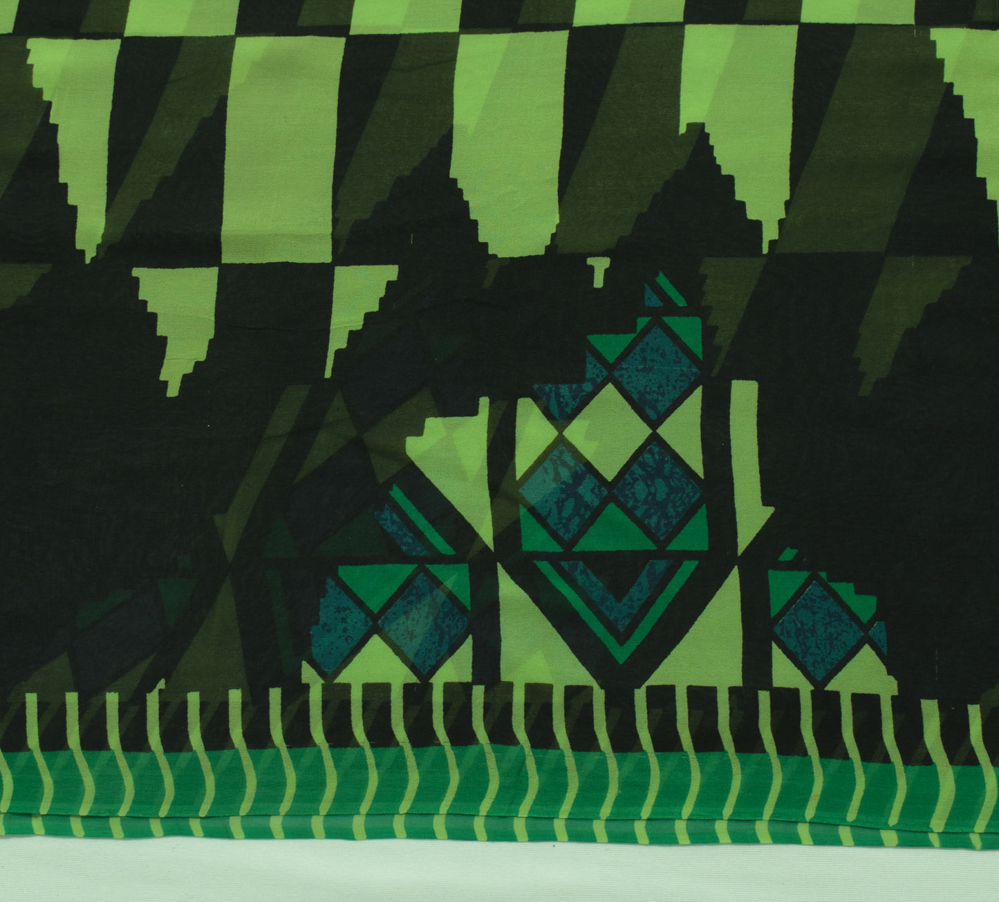 Sushila Vintage Black Saree 100% Pure Georgette Silk Printed Check Craft Fabric