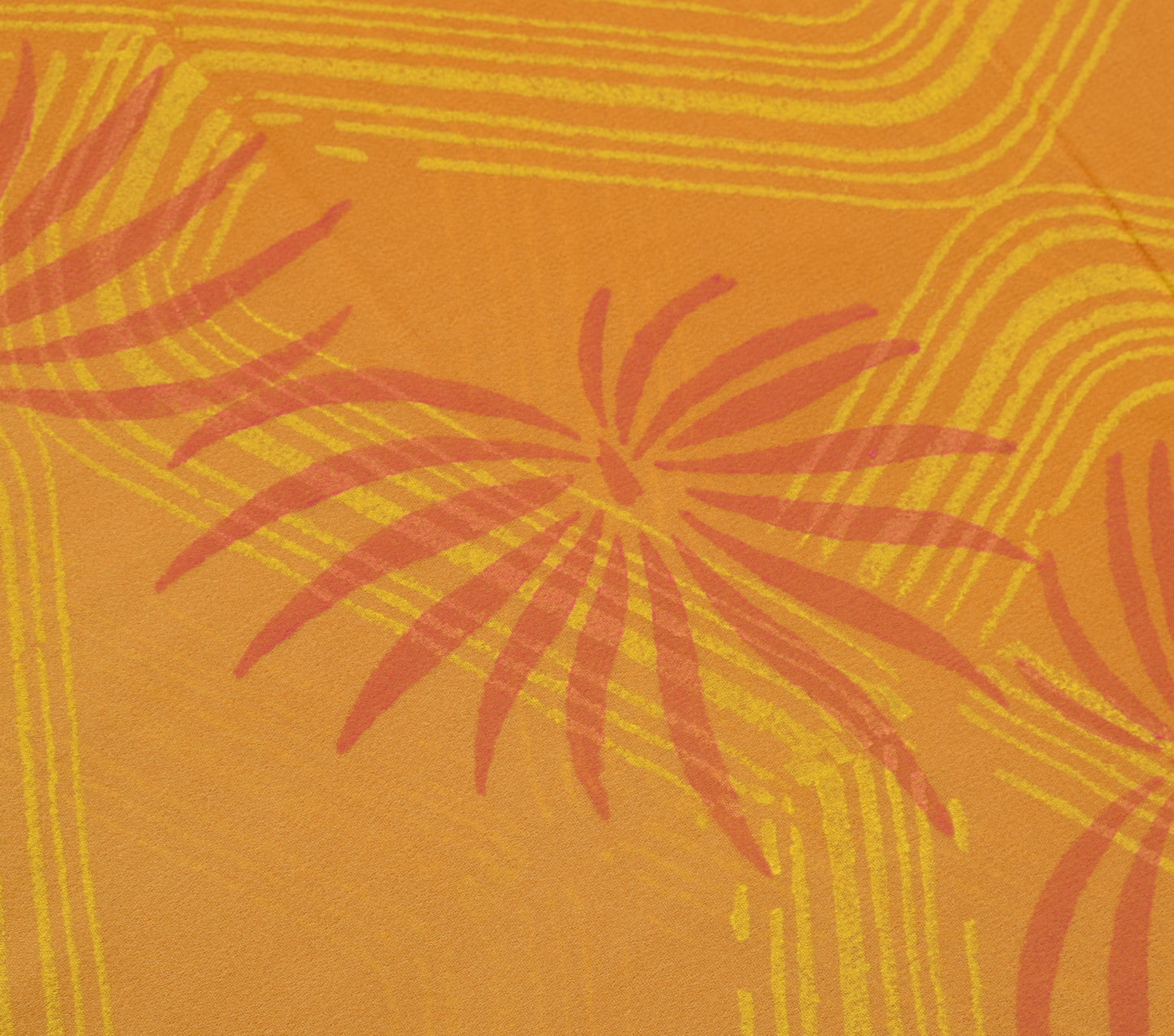 Sushila Vintage Yellow Saree 100%Pure Georgette Silk Printed Floral Craft Fabric