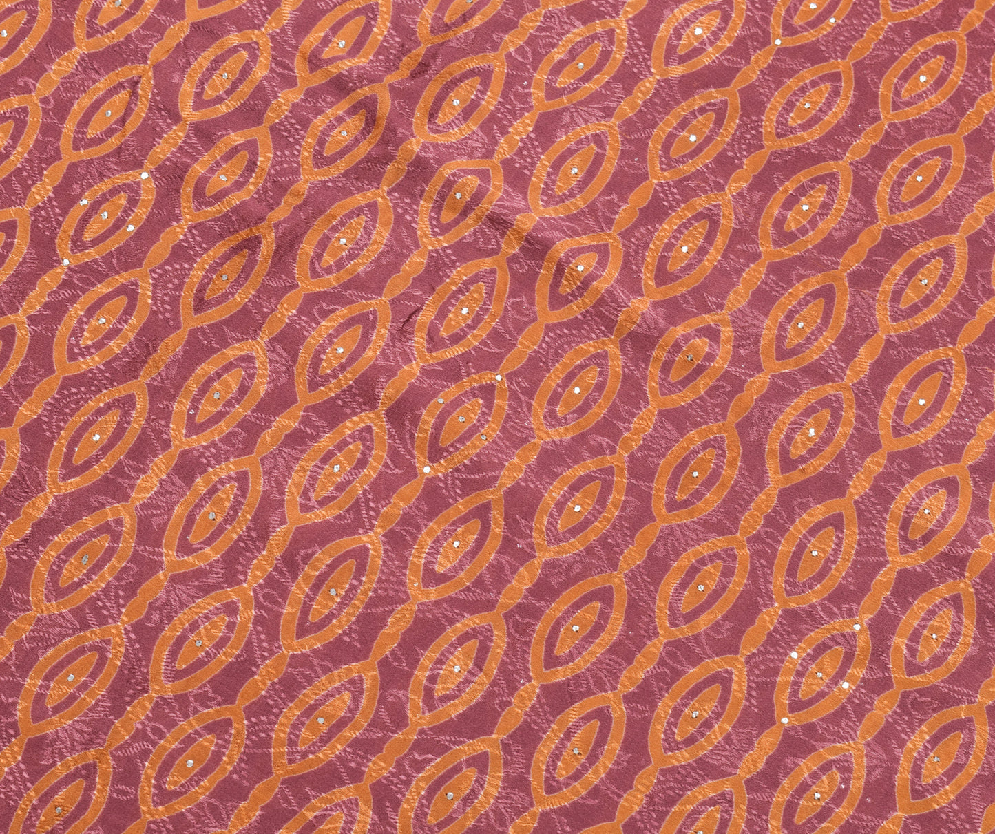 Sushila Vintage Mauve Indian Saree 100% Pure Georgette Silk Woven Craft Fabric