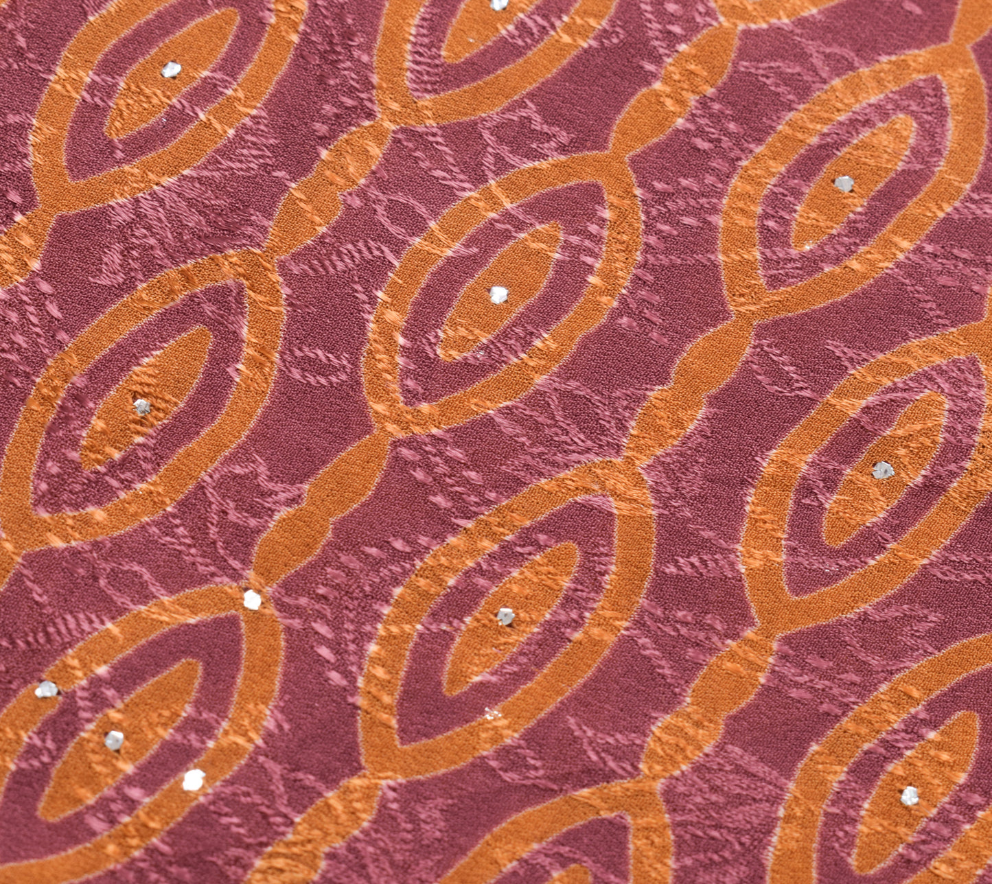 Sushila Vintage Mauve Indian Saree 100% Pure Georgette Silk Woven Craft Fabric