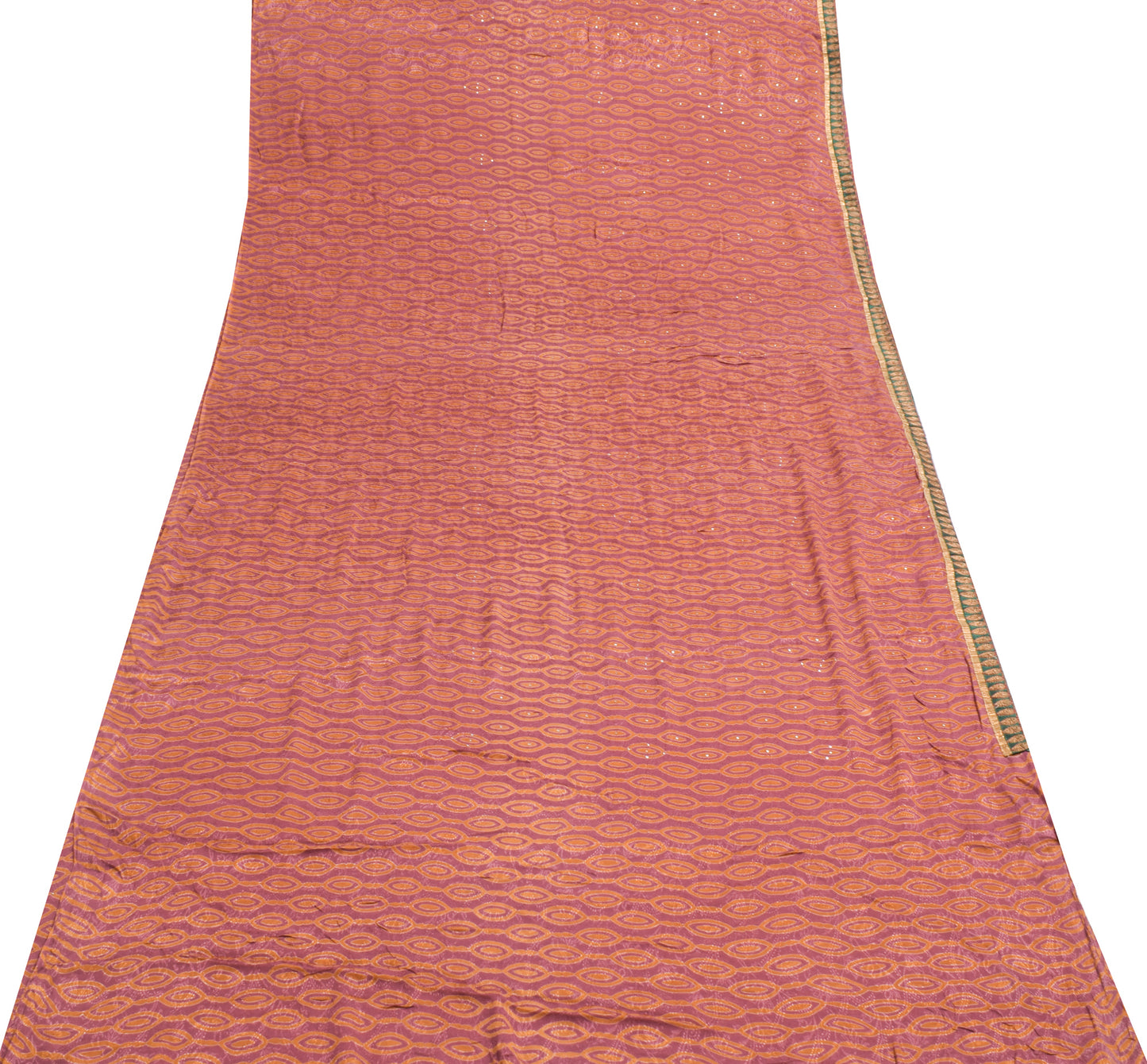 Sushila Vintage Mauve Indian Saree 100% Pure Georgette Silk Woven Craft Fabric