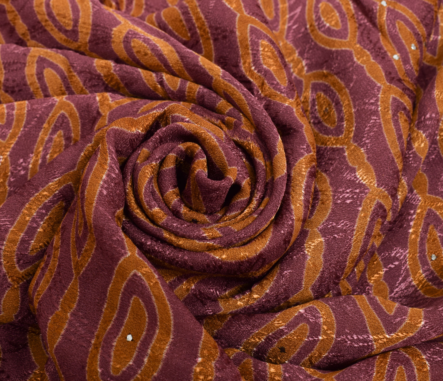 Sushila Vintage Mauve Indian Saree 100% Pure Georgette Silk Woven Craft Fabric