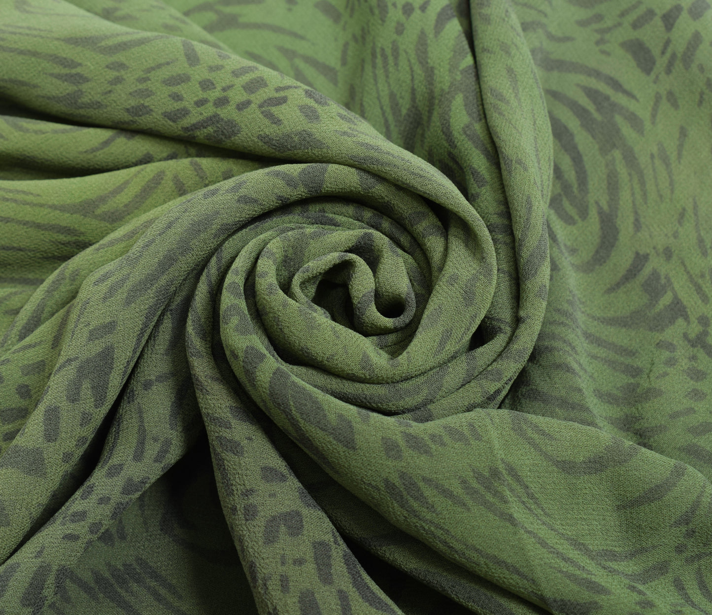 Sushila Vintage Saree 100% Pure Georgette Silk Printed Green Floral Craft Fabric