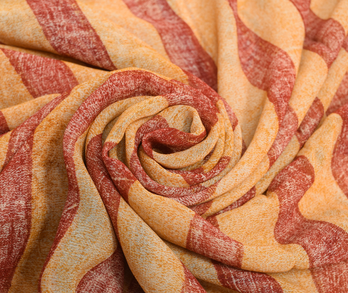 Sushila Vintage Peach Saree 100% Pure Georgette Silk Printed Craft Floral Fabric