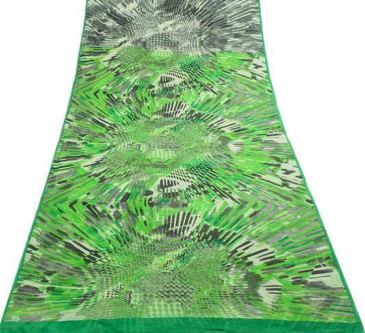 Sushila Vintage Branded Saree 100%Pure Georgette Silk Abstract Printed Fabric