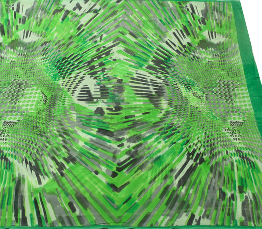 Sushila Vintage Branded Saree 100%Pure Georgette Silk Abstract Printed Fabric