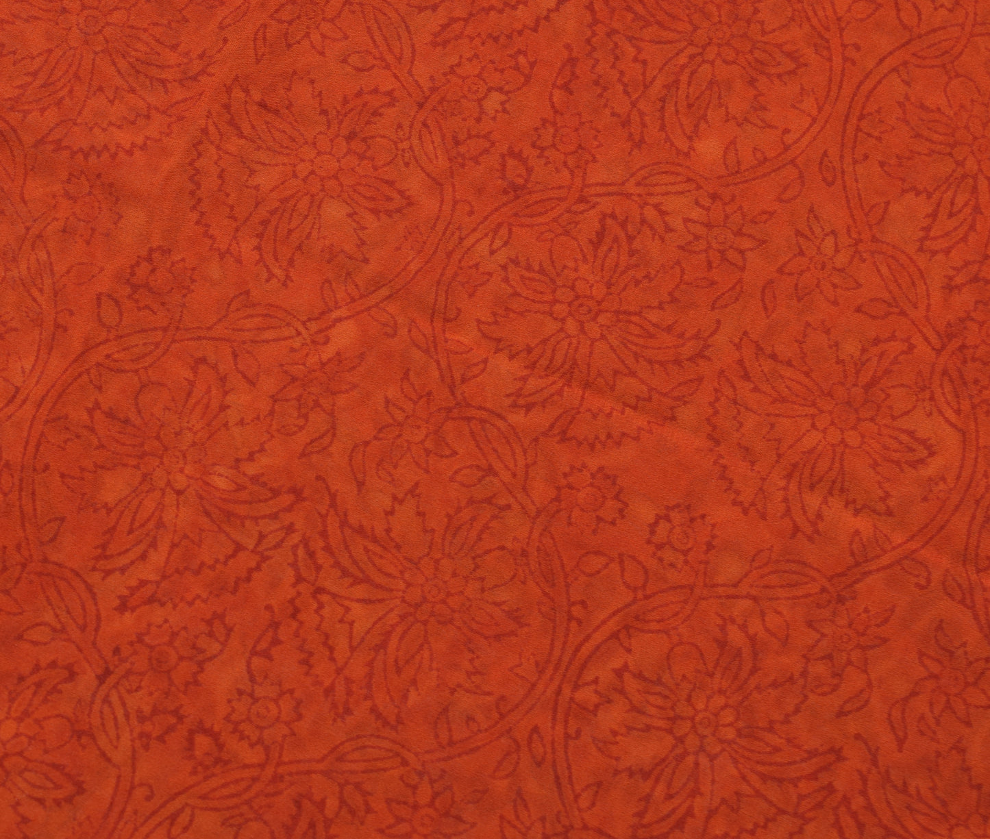 Sushila Vintage Rust Floral Saree 100% Pure Georgette Silk Printed Craft Fabric
