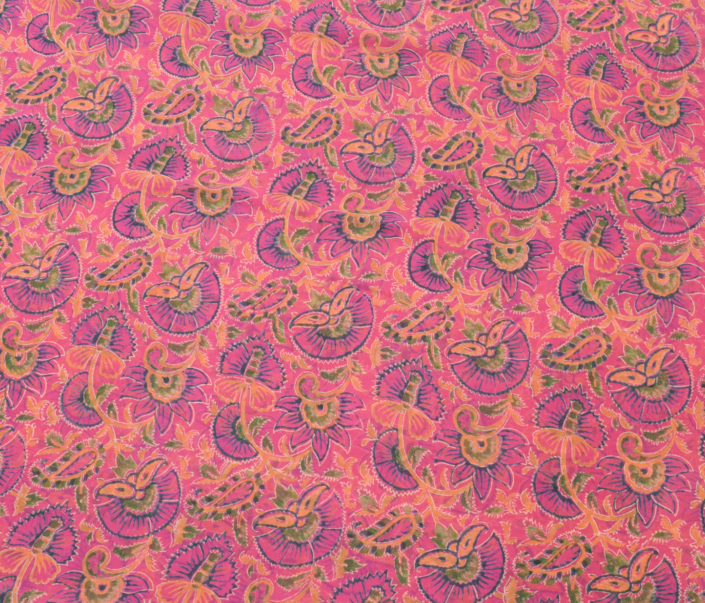 Sushila Vintage Pink Saree Pure Georgette Silk Printed With Velvet Lace Fabric