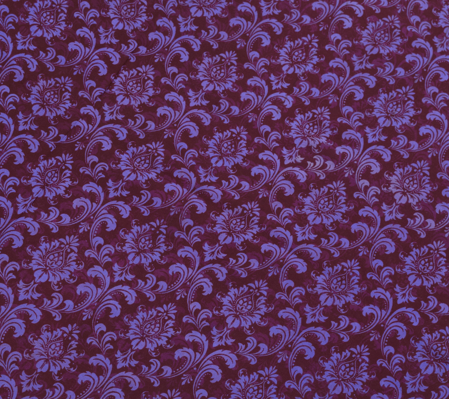 Sushila Vintage Saree 100%Pure Georgette Silk Printed Maroon Floral Craft Fabric