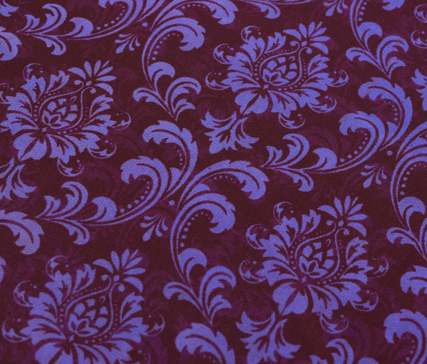 Sushila Vintage Saree 100%Pure Georgette Silk Printed Maroon Floral Craft Fabric