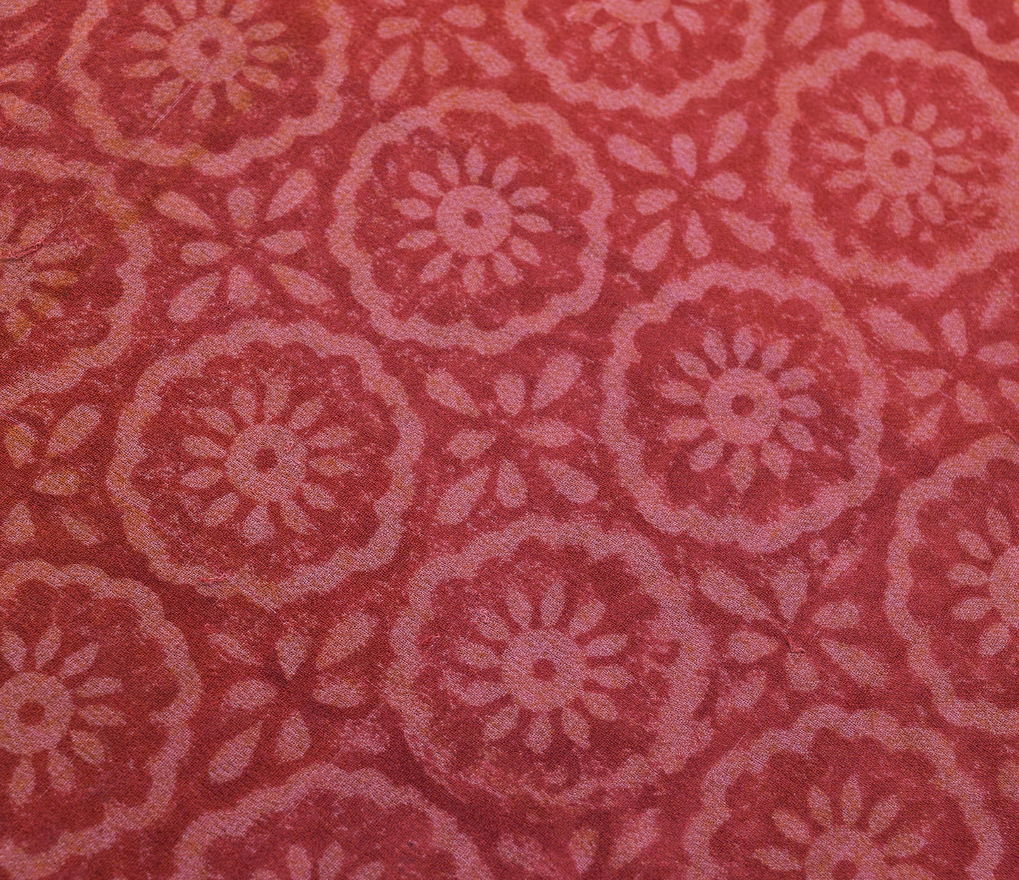 Sushila Vintage Red Floral Saree 100% Pure Georgette Silk Printed Craft Fabric