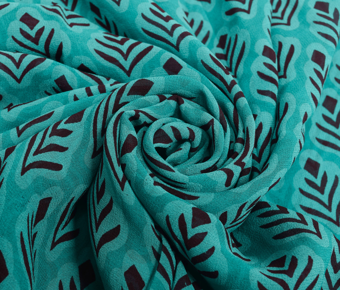 Sushila Vintage Aqua Blue Saree 100% Pure Georgette Silk Printed Floral Fabric