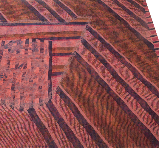 Sushila Vintage Saree 100% Pure Georgette Silk Printed Multi-Color Craft Fabric