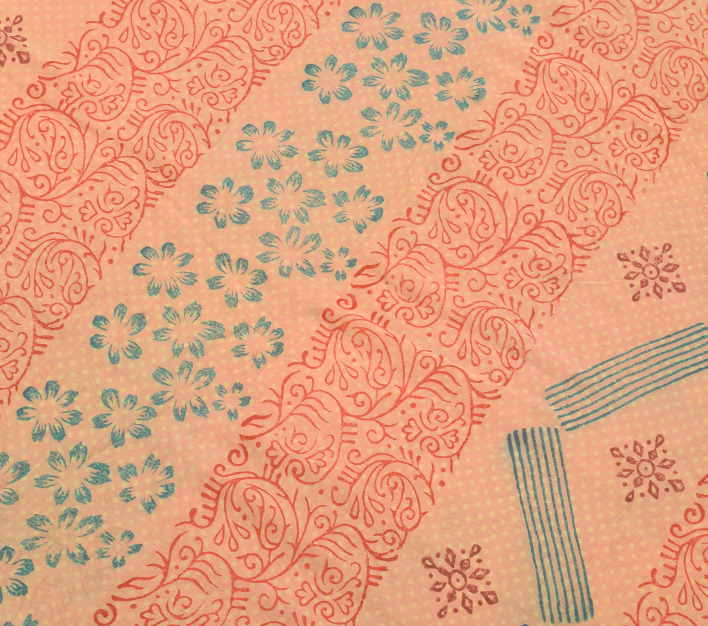 Sushila Vintage Saree 100%Pure Georgette Silk Printed Indian Floral Craft Fabric