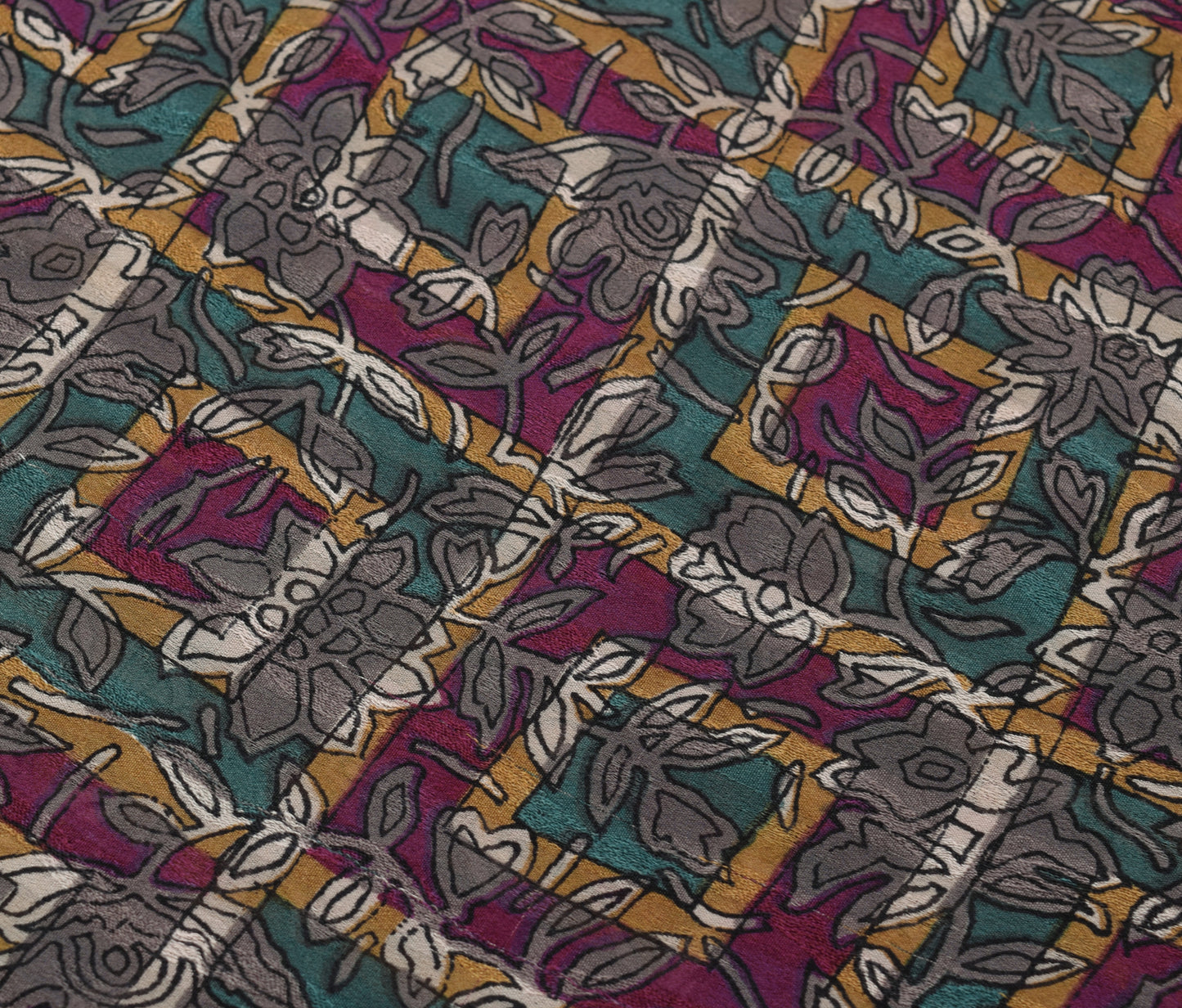 Sushila Vintage Purple Saree 100%Pure Georgette Silk Floral Printed&Woven Fabric