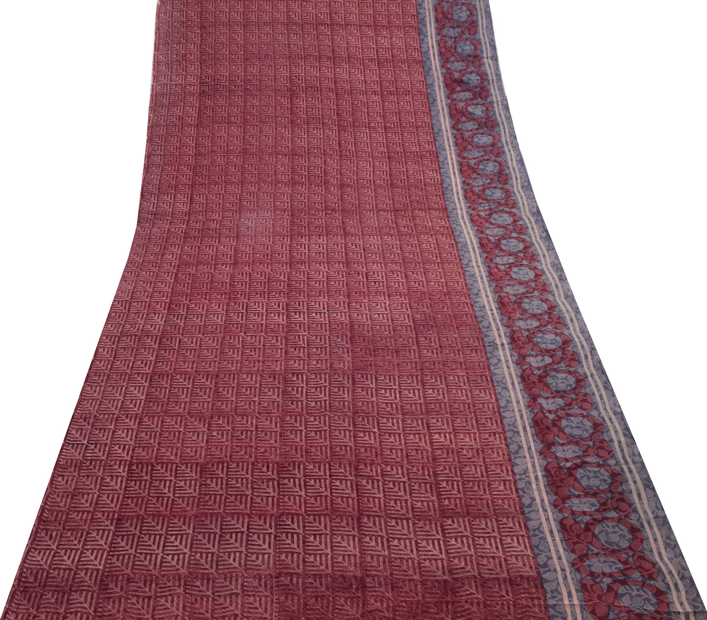 Sushila Vintage Indian Saree 100% Pure Georgette Silk Printed 5 YD Craft Fabric