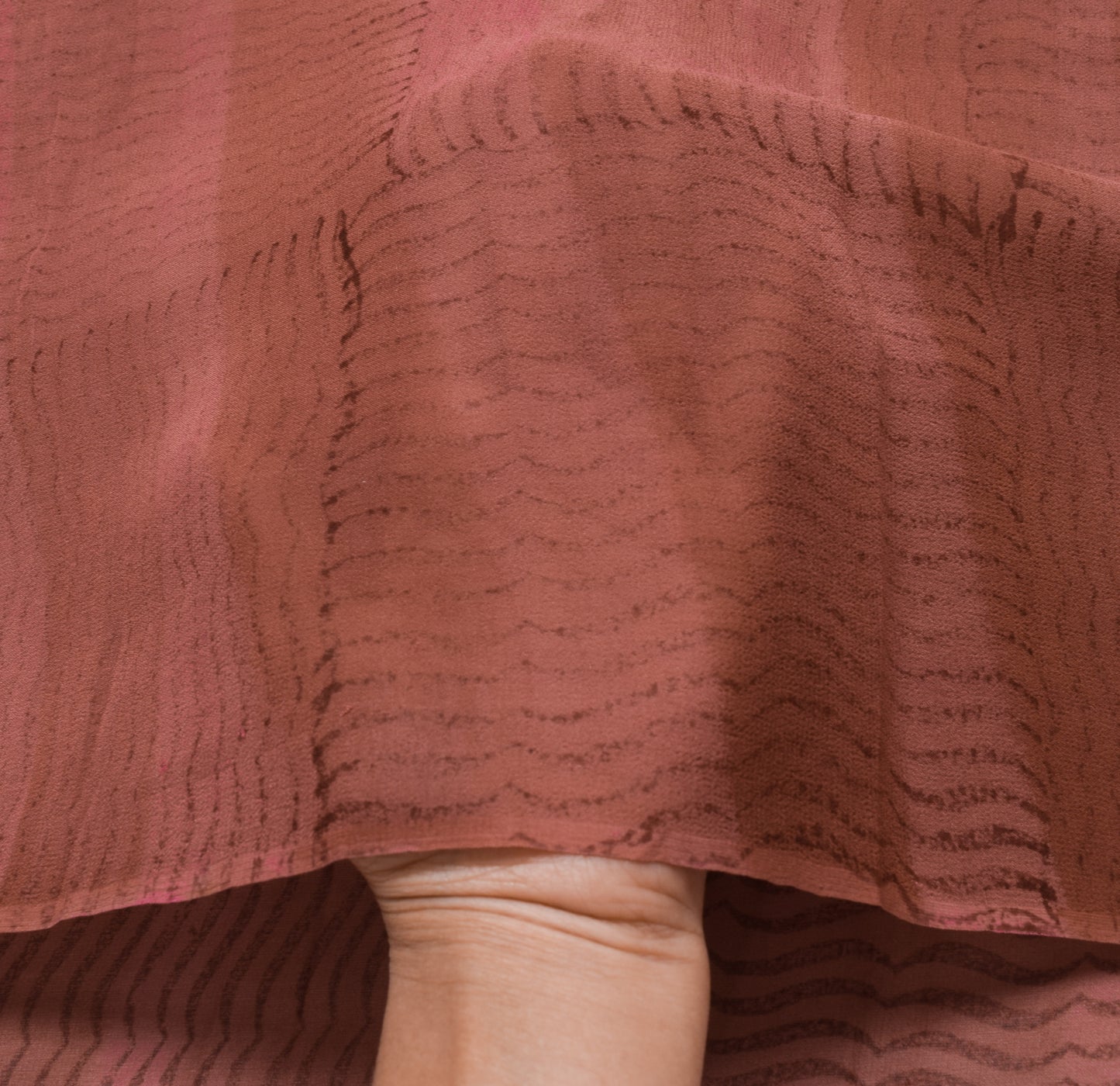 Sushila Vintage Brown Saree 100% Pure Georgette Silk Printed 5 YD Craft Fabric