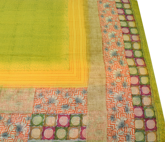 Sushila Vintage Saree 100% Pure Georgette Silk Printed Floral Multi-Color Fabric
