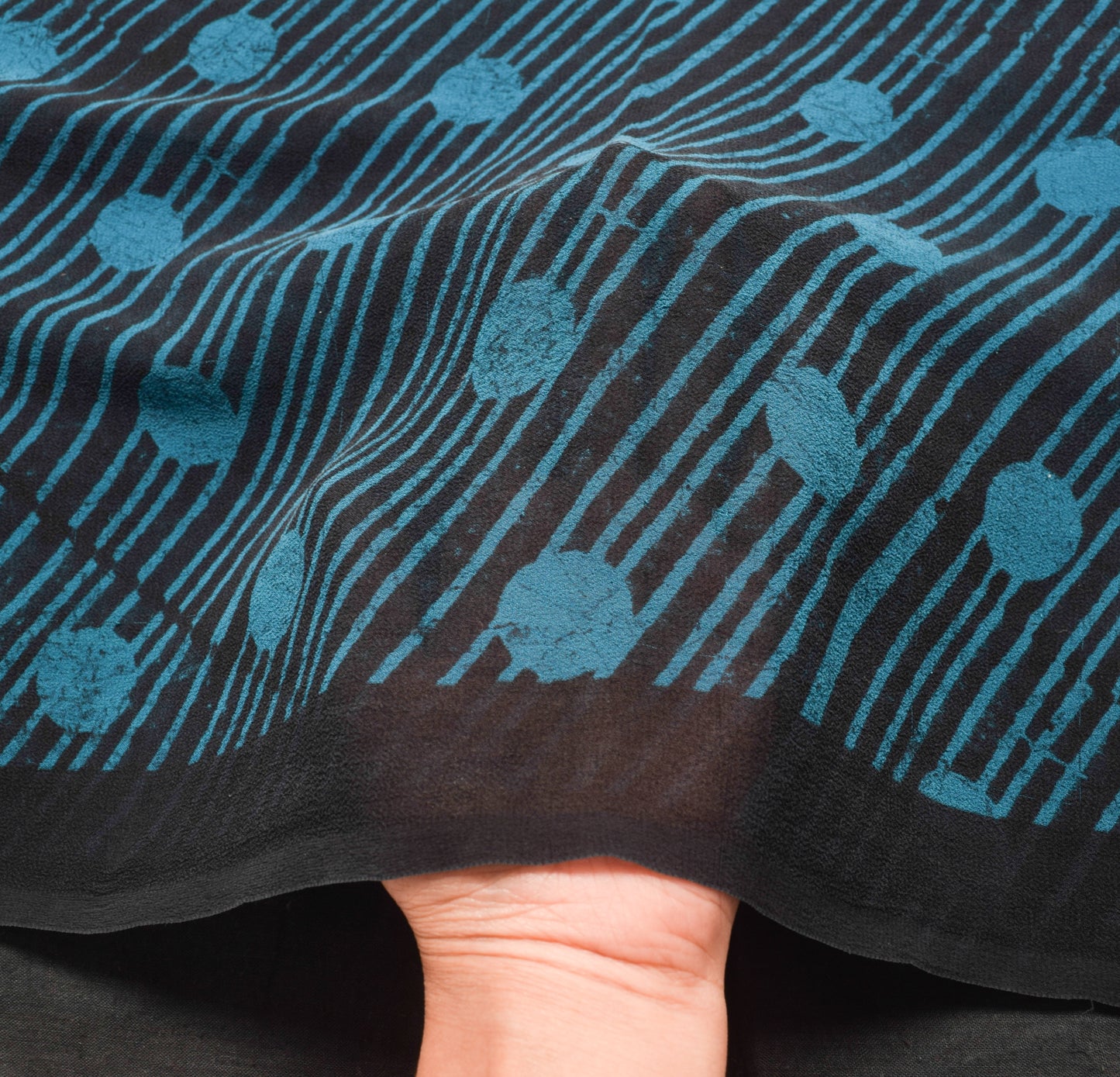 Sushila Vintage Black Floral Saree 100% Pure Georgette Silk Printed Craft Fabric