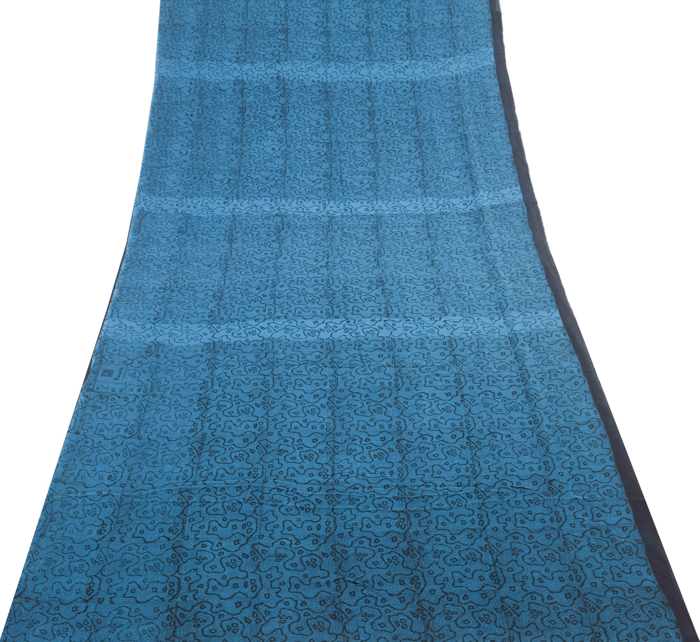 Sushila Vintage Black Floral Saree 100% Pure Georgette Silk Printed Craft Fabric