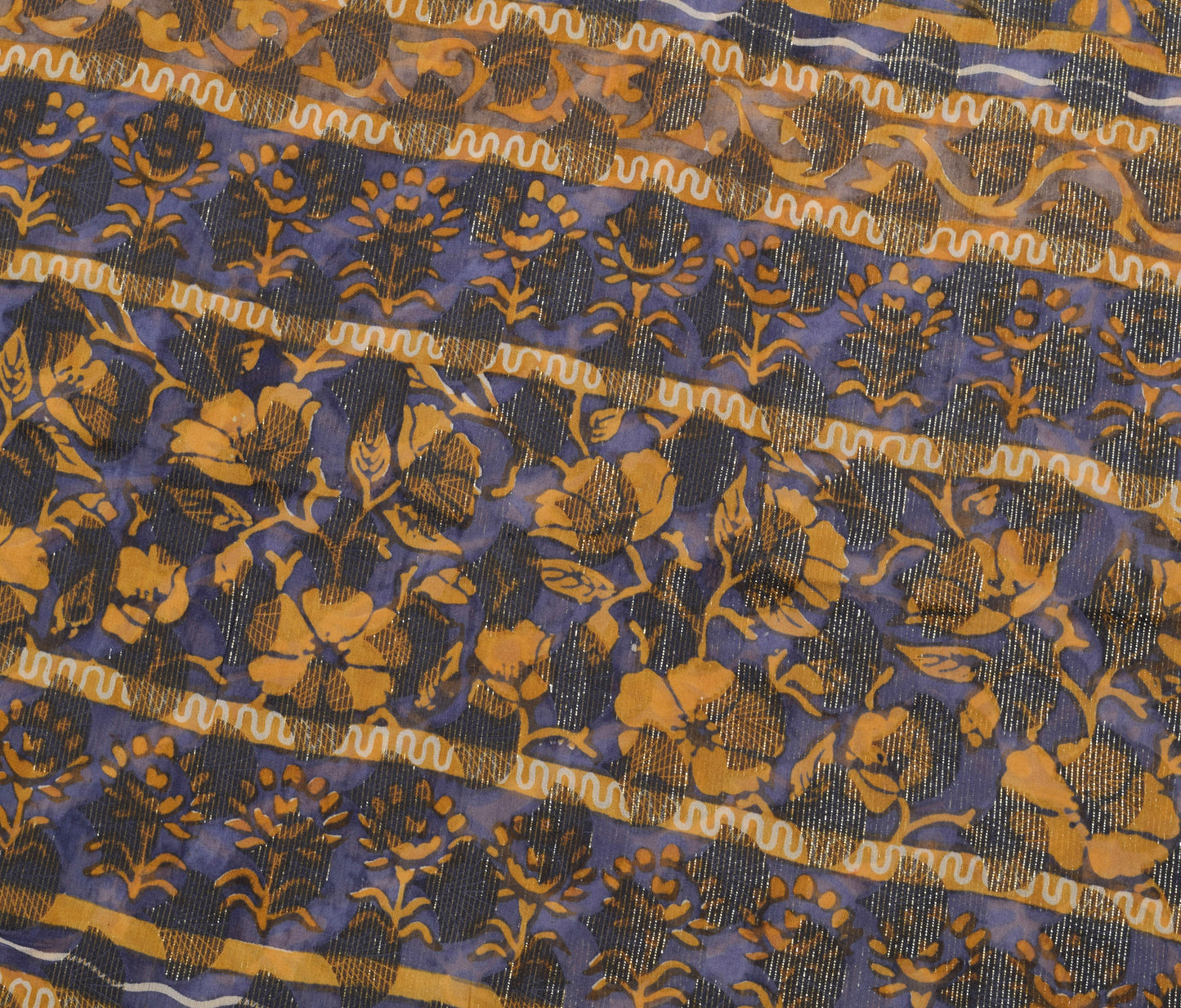 Sushila Vintage Saree 100% Pure Georgette Silk Printed & Woven Craft Fabric