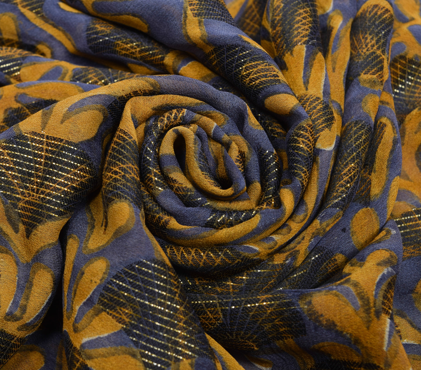 Sushila Vintage Saree 100% Pure Georgette Silk Printed & Woven Craft Fabric