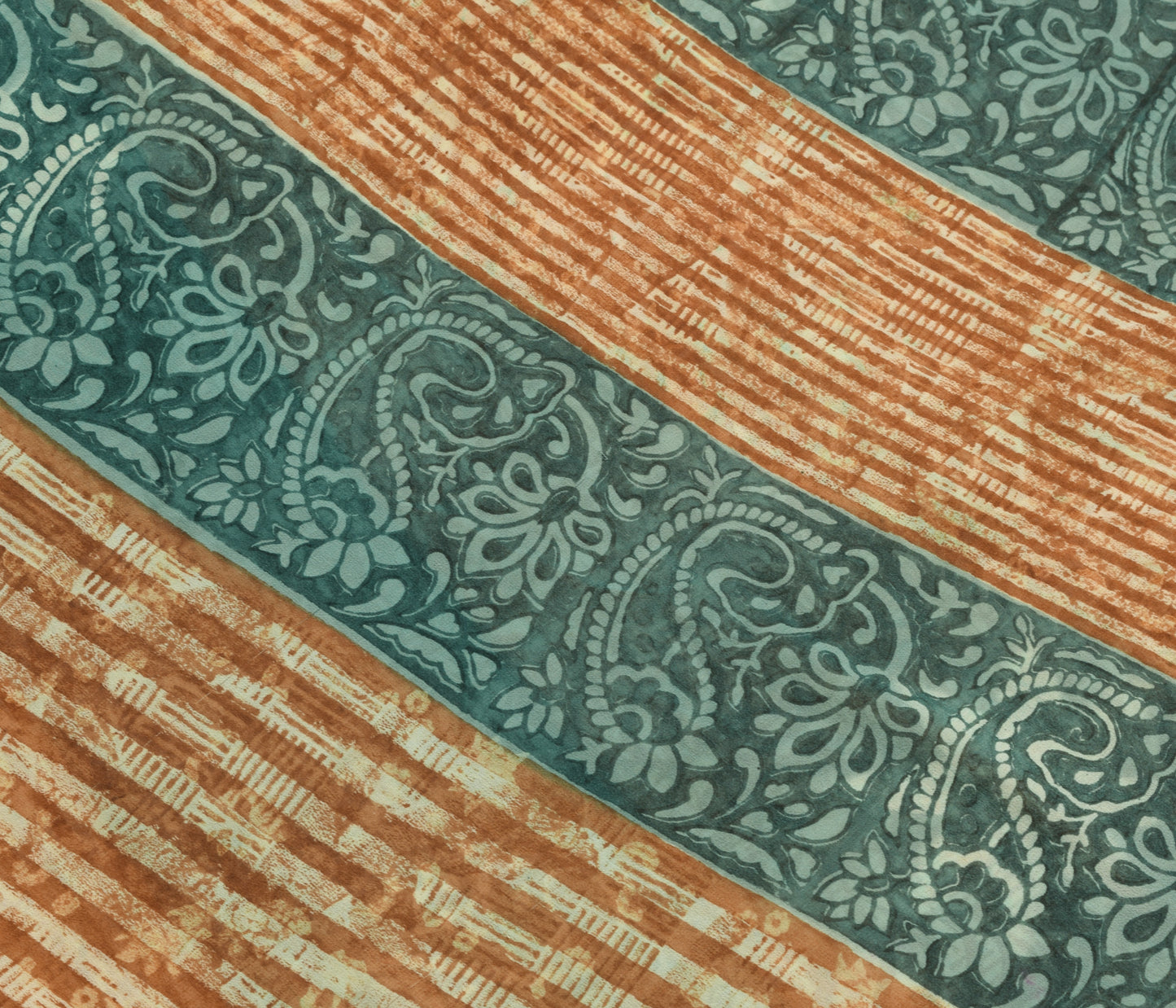 Sushila Vintage Floral Saree 100% Pure Georgette Silk Printed 5 YD Craft Fabric