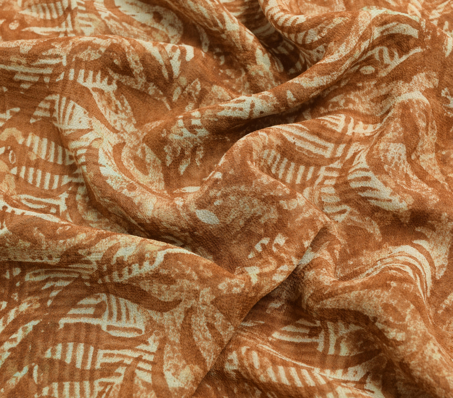 Sushila Vintage Floral Saree 100% Pure Georgette Silk Printed 5 YD Craft Fabric