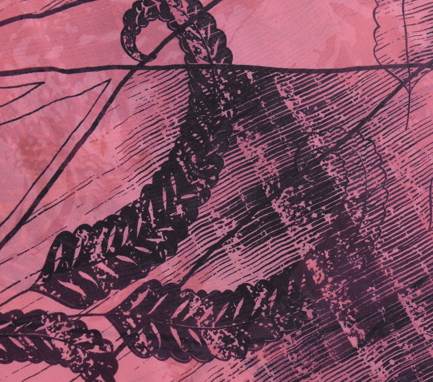 Sushila Vintage Pink & Black Saree 100% Pure Georgette Silk Printed Craft Fabric