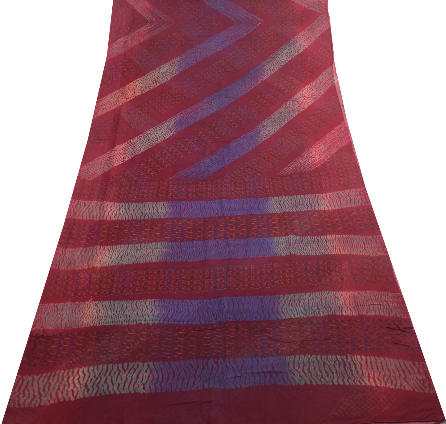 Sushila Vintage Dark Maroon Saree 100% Pure Georgette Silk Printed Craft Fabric