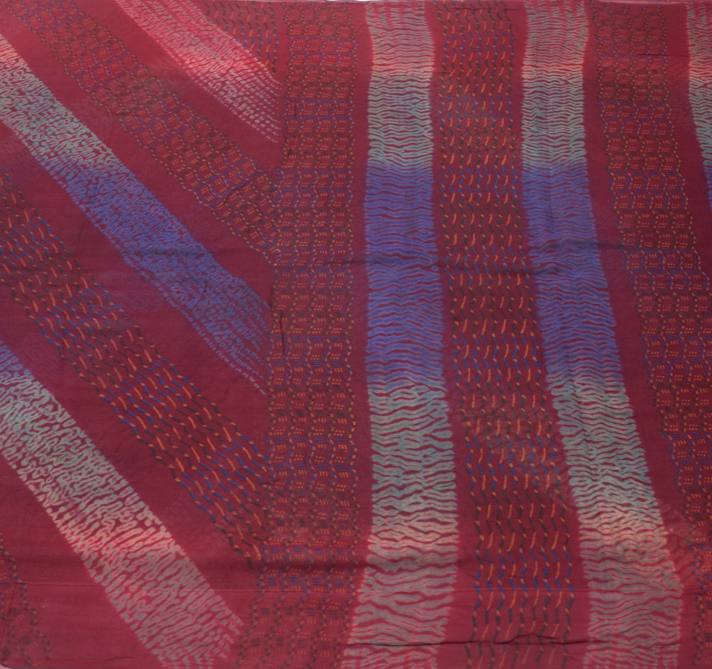 Sushila Vintage Dark Maroon Saree 100% Pure Georgette Silk Printed Craft Fabric