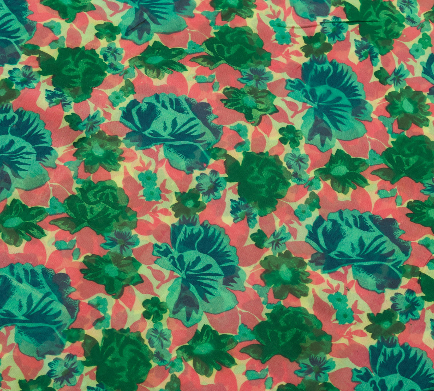 Sushila Vintage Green Saree 100%Pure Georgette Silk Printed&Woven Floral  Fabric