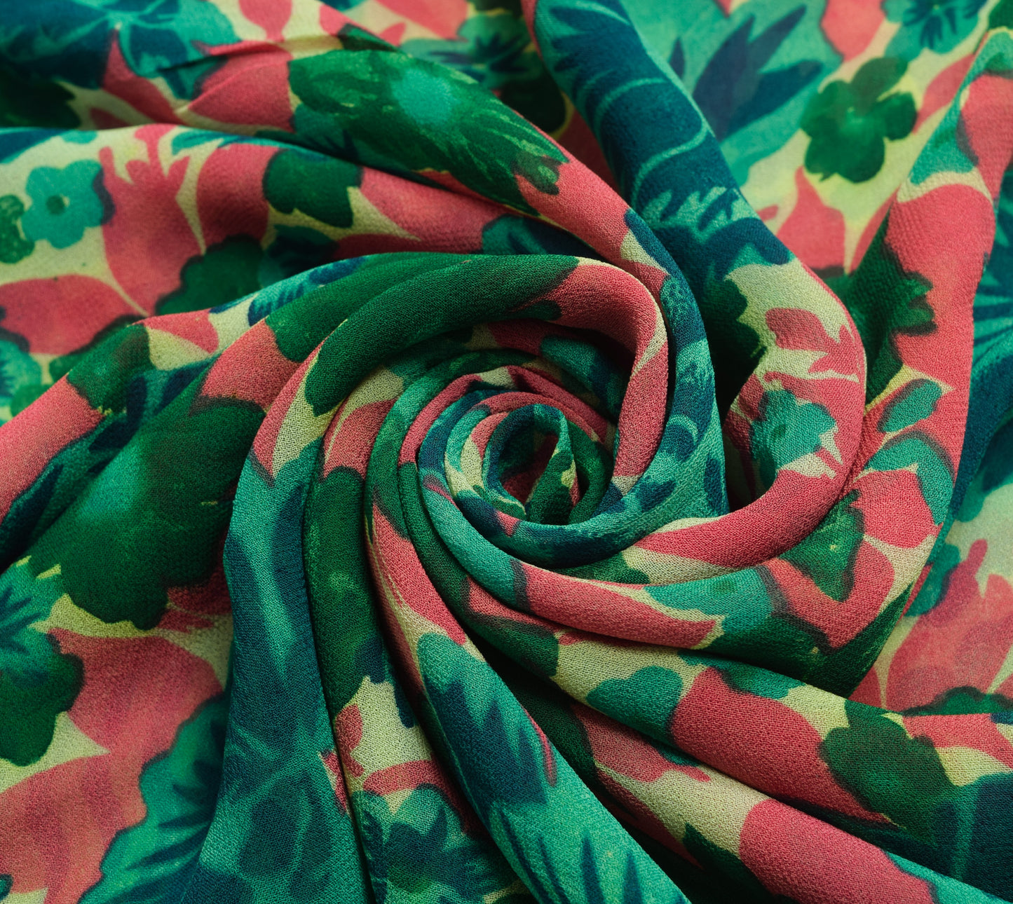 Sushila Vintage Green Saree 100%Pure Georgette Silk Printed&Woven Floral  Fabric