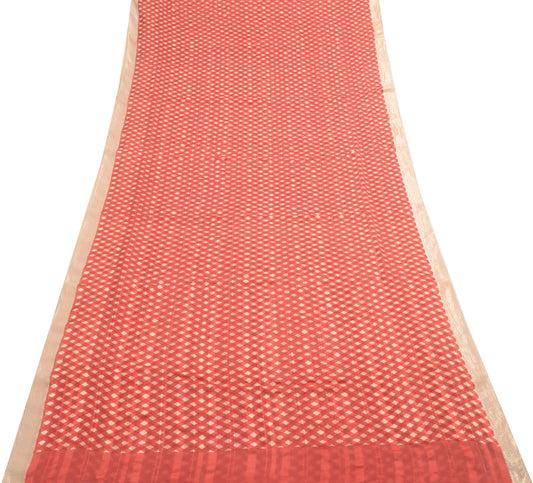 Sushila Vintage Cream Saree 100%Pure Georgette Silk Printed Branded Craft Fabric