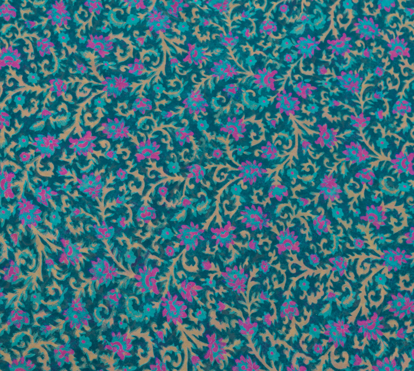 Sushila Vintage Blue Saree 100% Pure Georgette Silk Printed Floral Craft Fabric