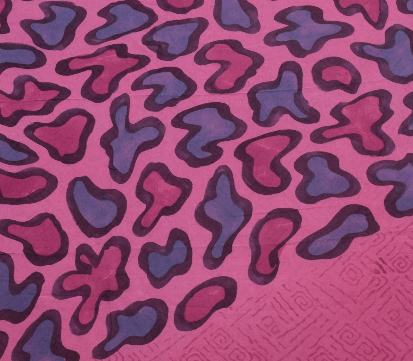 Sushila Vintage Pink Indian Saree 100% Pure Georgette Silk Printed Craft Fabric