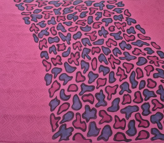 Sushila Vintage Pink Indian Saree 100% Pure Georgette Silk Printed Craft Fabric