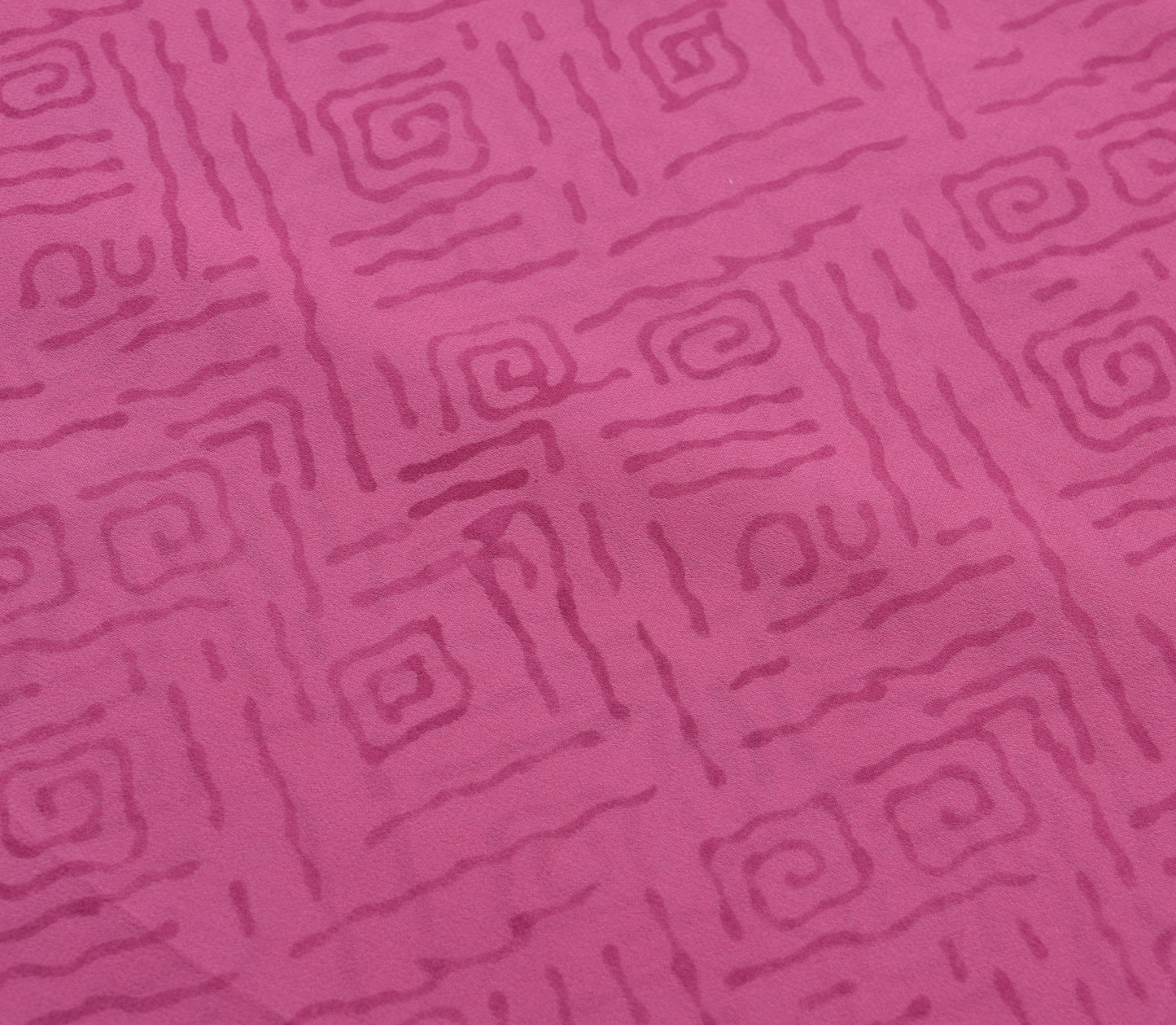 Sushila Vintage Pink Indian Saree 100% Pure Georgette Silk Printed Craft Fabric