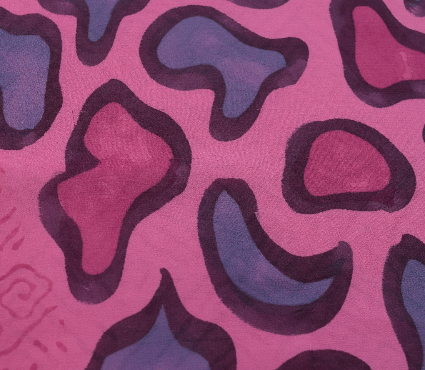 Sushila Vintage Pink Indian Saree 100% Pure Georgette Silk Printed Craft Fabric