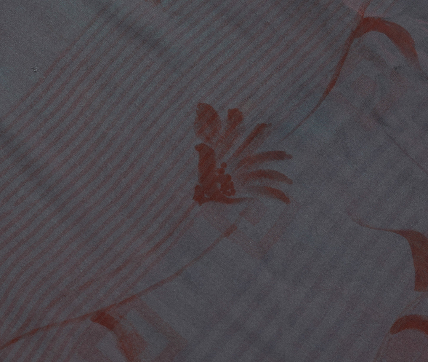 Sushila Vintage Aqua Blue Saree Pure Georgette Silk Printed Floral Craft Fabric