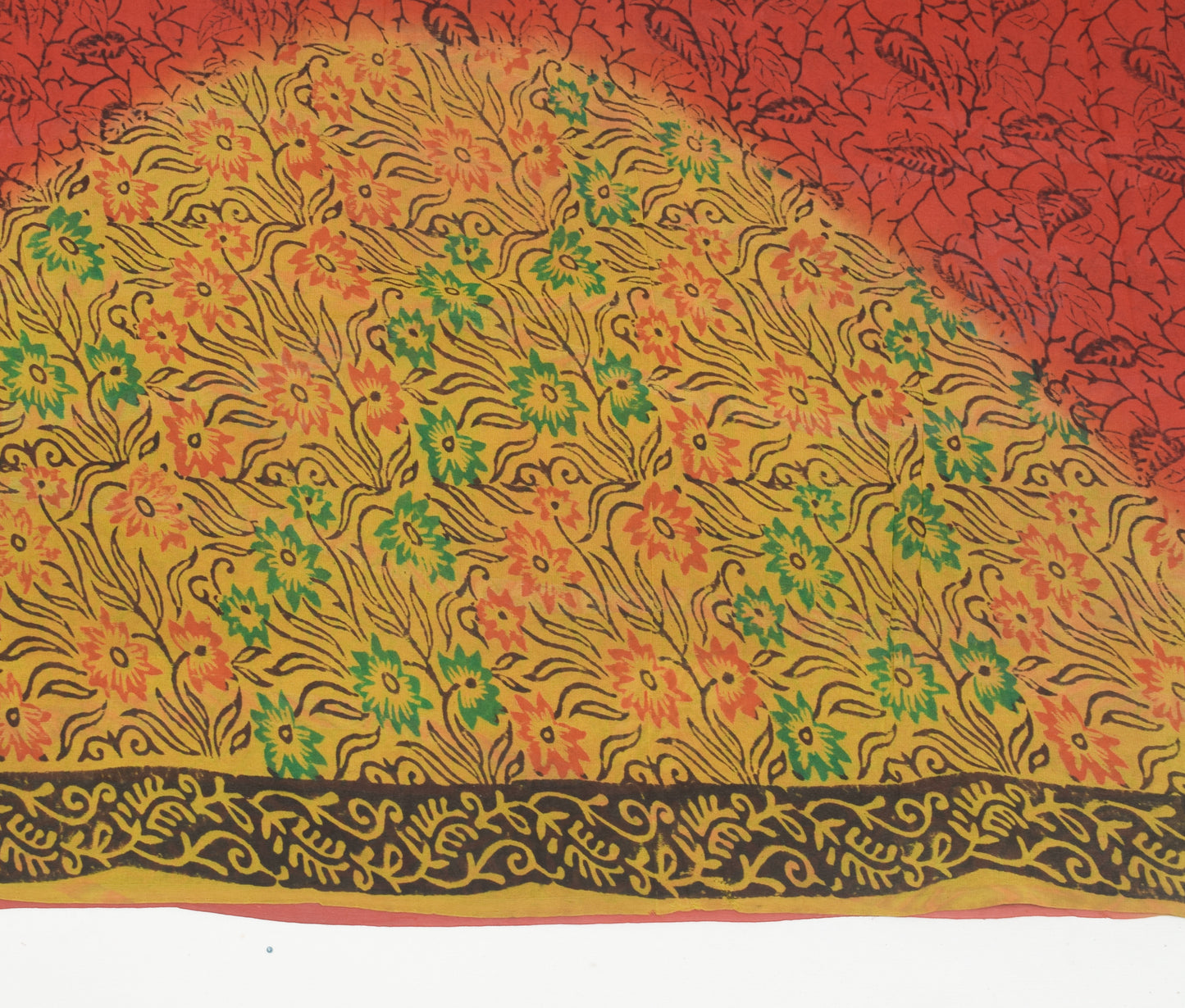 Sushila Vintage Maroon Saree 100% Pure Georgette Silk Hand Block Printed Fabric