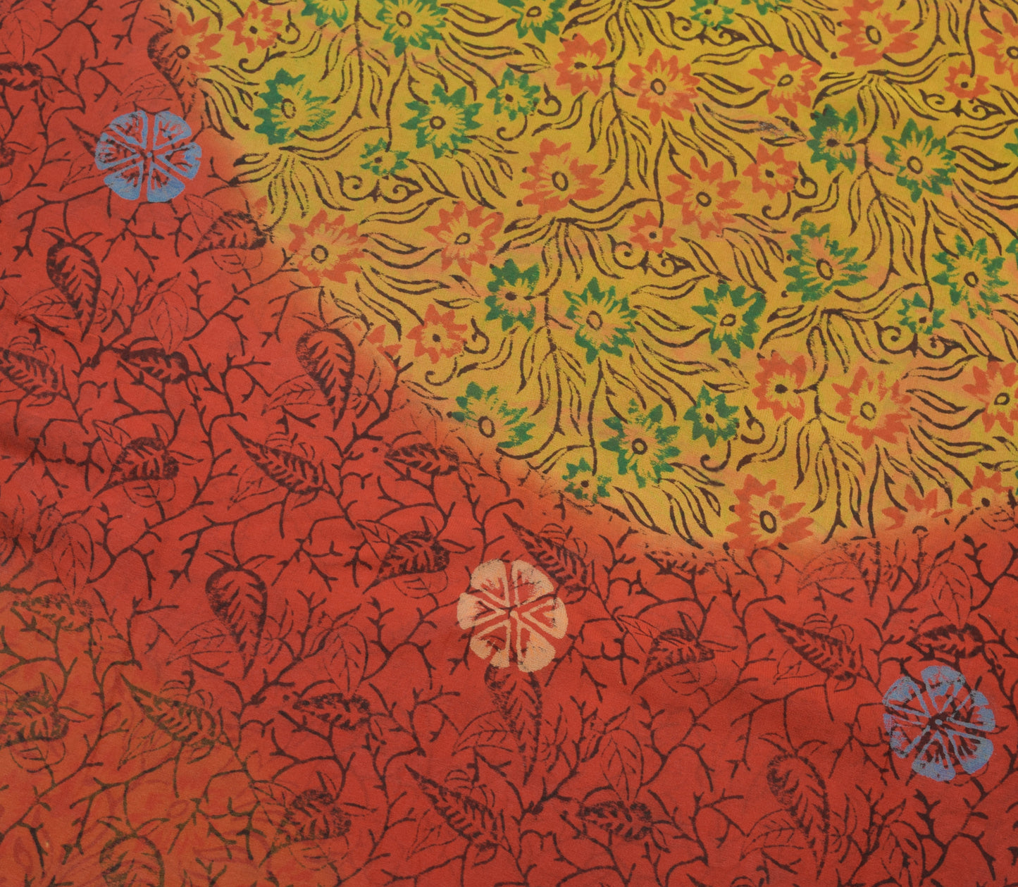 Sushila Vintage Maroon Saree 100% Pure Georgette Silk Hand Block Printed Fabric