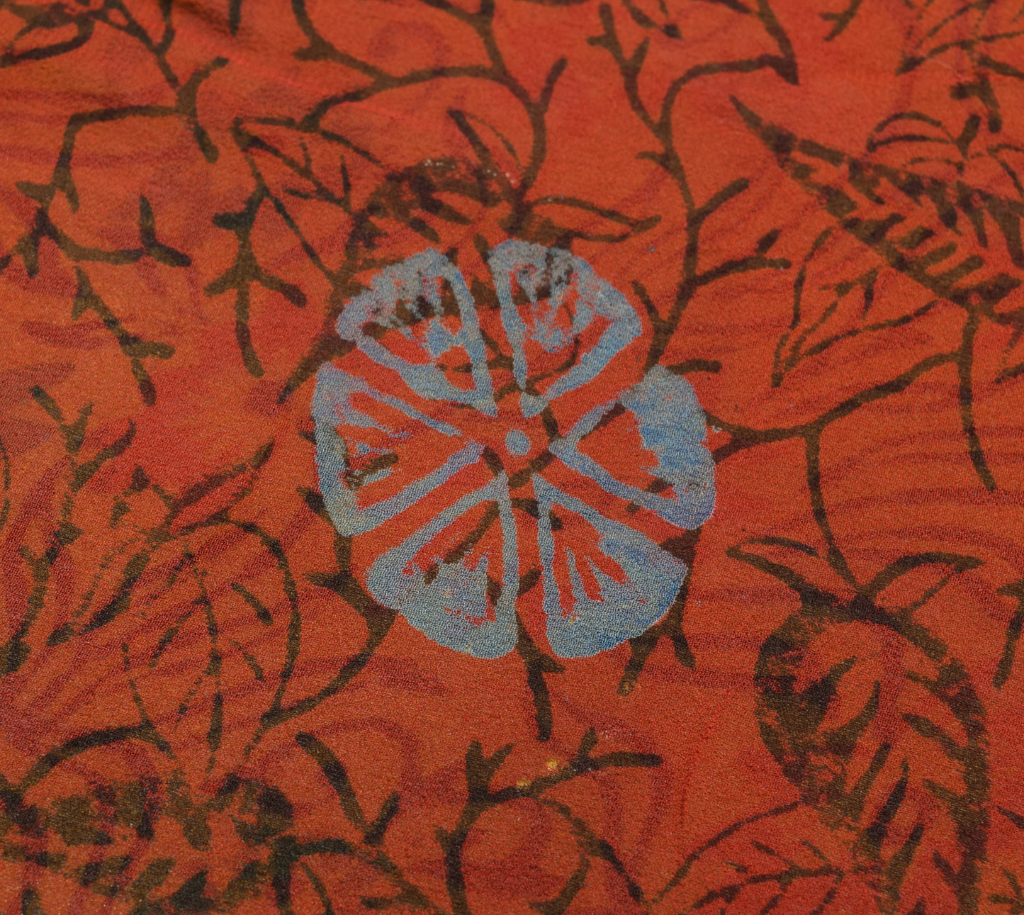 Sushila Vintage Maroon Saree 100% Pure Georgette Silk Hand Block Printed Fabric